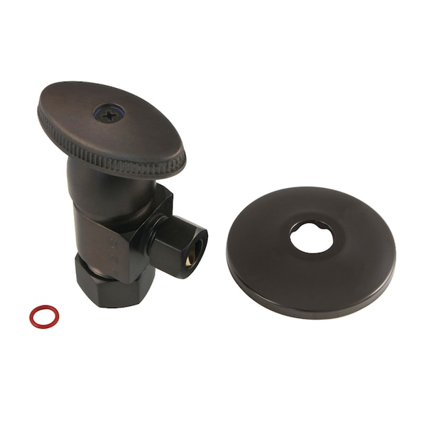 Kingston Brass 5/8"O.D x 3/8" O.D Anti-Seize Deluxe Quarter Turn Ceramic Hardisc Cartridge Angle Stop, Oil Rbd Brnz CD53305VAK - main